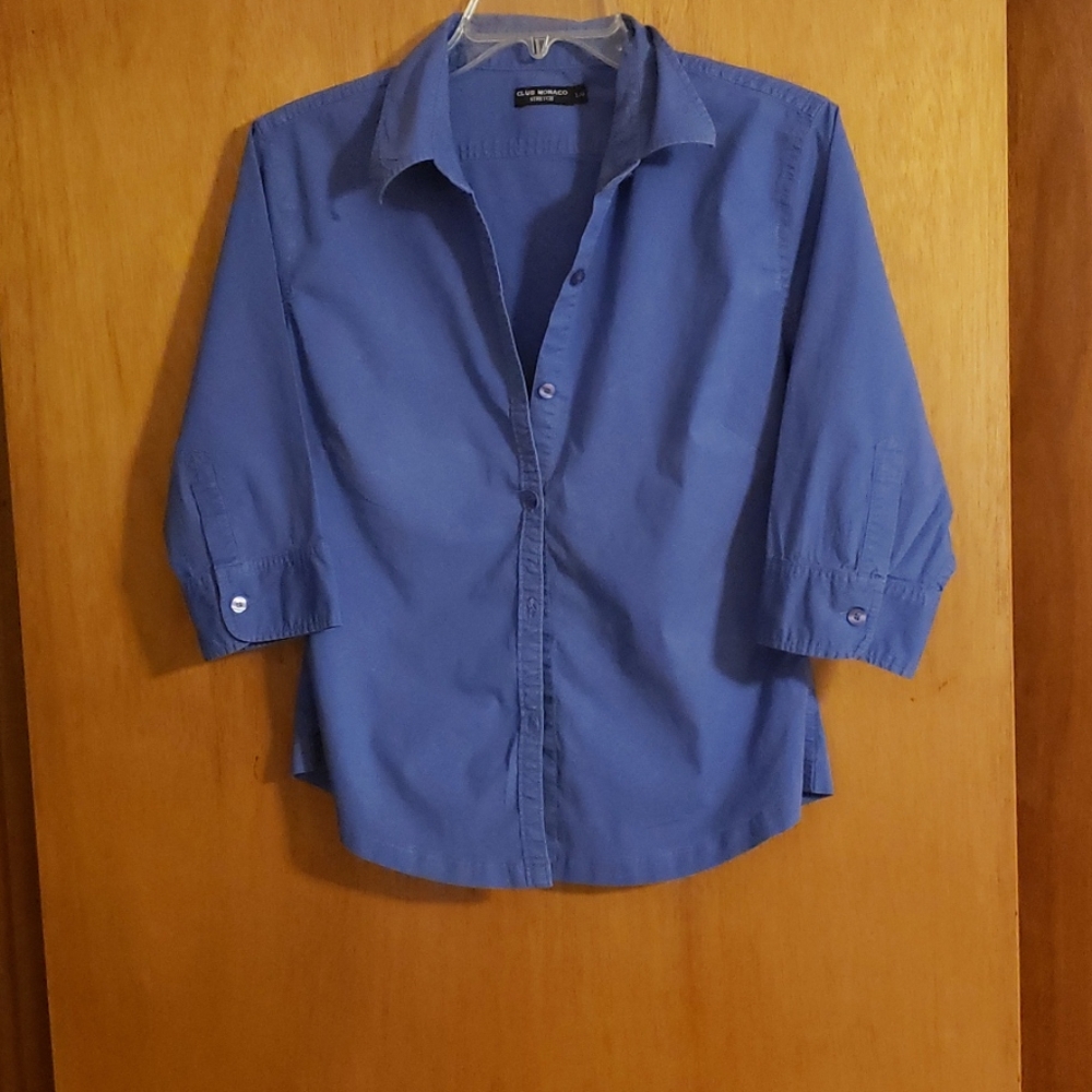 Club Monaco blue stretch blouse